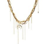 Elegant Gold Layered Necklaces with Sun and Moon Pendant