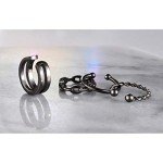 Black Sterling Silver Ear Cuffs for Women