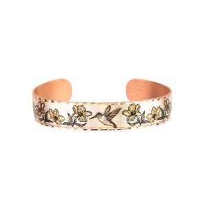 Adjustable Copper Hummingbird Cuff Bracelet