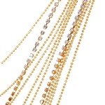 Gold-Tone Rhinestone Layered Necklace for Women