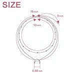 FLYOW Silver Crescent Moon Layered Choker Necklace