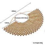 Gold Tone Chunky Resin Beads Choker Necklace