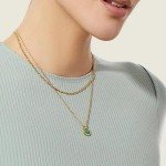 Natural Jade Hoop Earrings & Layered Necklace Set