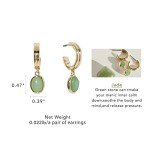 Natural Jade Hoop Earrings & Layered Necklace Set