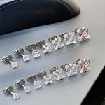 7-Pair Hypoallergenic Cubic Zirconia Stud Earrings Set