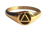 AA Alcoholics Anonymous Stainless Steel Signet Ring