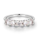 5 Stone Moissanite Promise Ring in 14K White Gold