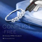 5 Stone Moissanite Promise Ring in 14K White Gold