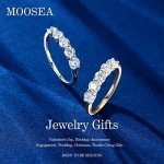 5 Stone Moissanite Promise Ring in 14K White Gold