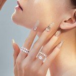 5 Stone Moissanite Promise Ring in 14K White Gold