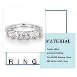 5 Stone Moissanite Promise Ring in 14K White Gold