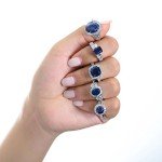 Sterling Silver Blue Sapphire Halo Cocktail Ring