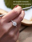 3CT Moissanite Engagement and Wedding Ring Set