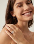 EAMTI 1.5CT Sterling Silver Oval CZ Bridal Set