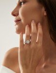 EAMTI 1.5CT Sterling Silver Oval CZ Bridal Set