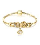 14K Gold Plated Women's Charm Bracelet - Crown