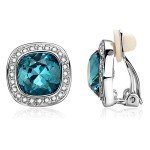 Swarovski Blue Crystal Clip-On Earrings for Women