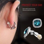 Swarovski Blue Crystal Clip-On Earrings for Women