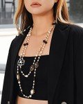 8MM Simulated Shell Pearl Layered Necklace for Women