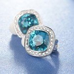 Swarovski Blue Crystal Clip-On Earrings for Women