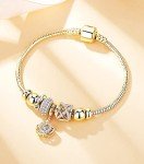 14K Gold Plated Women's Charm Bracelet - Crown