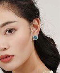Swarovski Blue Crystal Clip-On Earrings for Women