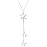 S925 Silver Long Stars Statement Necklace for Women