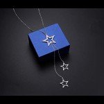 S925 Silver Long Stars Statement Necklace for Women