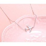 Airplane Sideways Choker Necklace in Sterling Silver