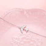 Airplane Sideways Choker Necklace in Sterling Silver