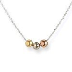 Tri-Tone Layered Necklace for Women with Adjustable Length