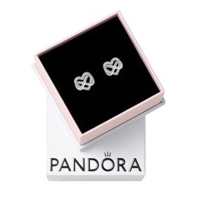 PANDORA Infinity Heart Stud Earrings in Silver