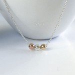 Tri-Tone Layered Necklace for Women with Adjustable Length