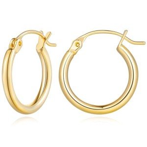 14K Gold Huggie Hoop Earrings for Her