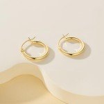 14K Gold Huggie Hoop Earrings for Her