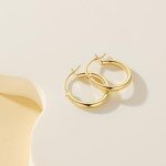 14K Gold Huggie Hoop Earrings for Her