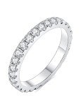 Moissanite Eternity Band Ring in Sterling Silver