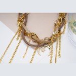 Elegant Gold Layered Necklaces with Sun and Moon Pendant