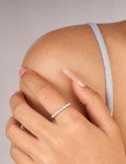Moissanite Eternity Band Ring in Sterling Silver