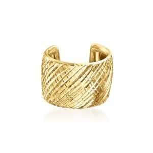 14kt Yellow Gold Cross-Hatched Ear Cuff