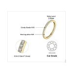 Moissanite Half Eternity Wedding Band in Gold/Silver