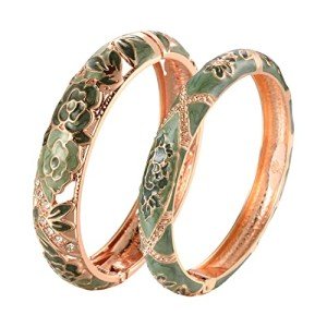 Vintage Cloisonne Enameled Gold Cuff Bracelet