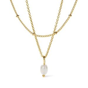 Gold Layered Tate Necklace Set with Pearls
