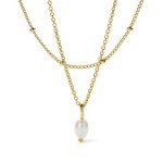 Gold Layered Tate Necklace Set with Pearls
