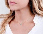 Dainty Gold Filled Choker with White Opal Cross