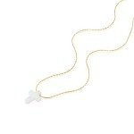 Dainty Gold Filled Choker with White Opal Cross