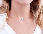 Dainty Gold Filled Choker with White Opal Cross