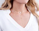 Dainty Gold Filled Choker with White Opal Cross
