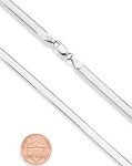 Miabella 4.5mm Sterling Silver Herringbone Chain Necklace