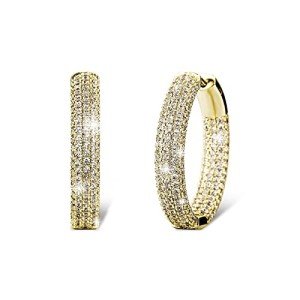 Iced Out 14K Gold Plated Hoop Earrings